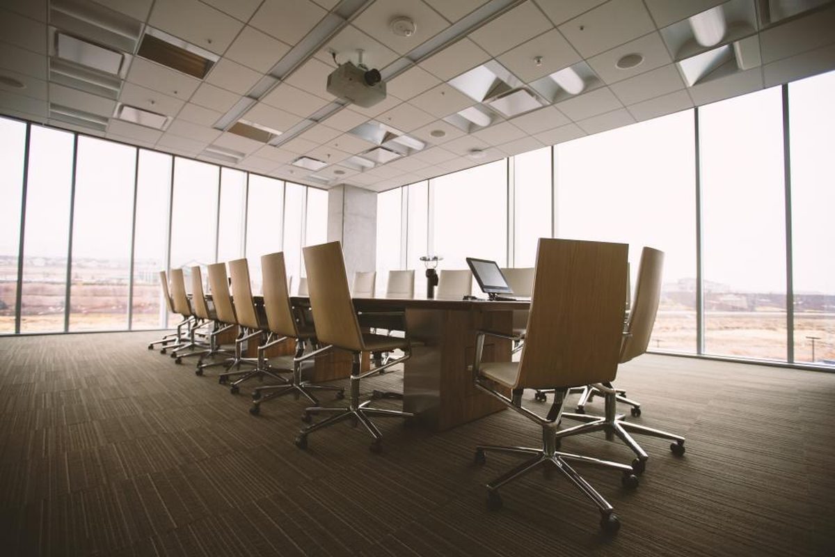 Modern boardroom prepared for a client meeting