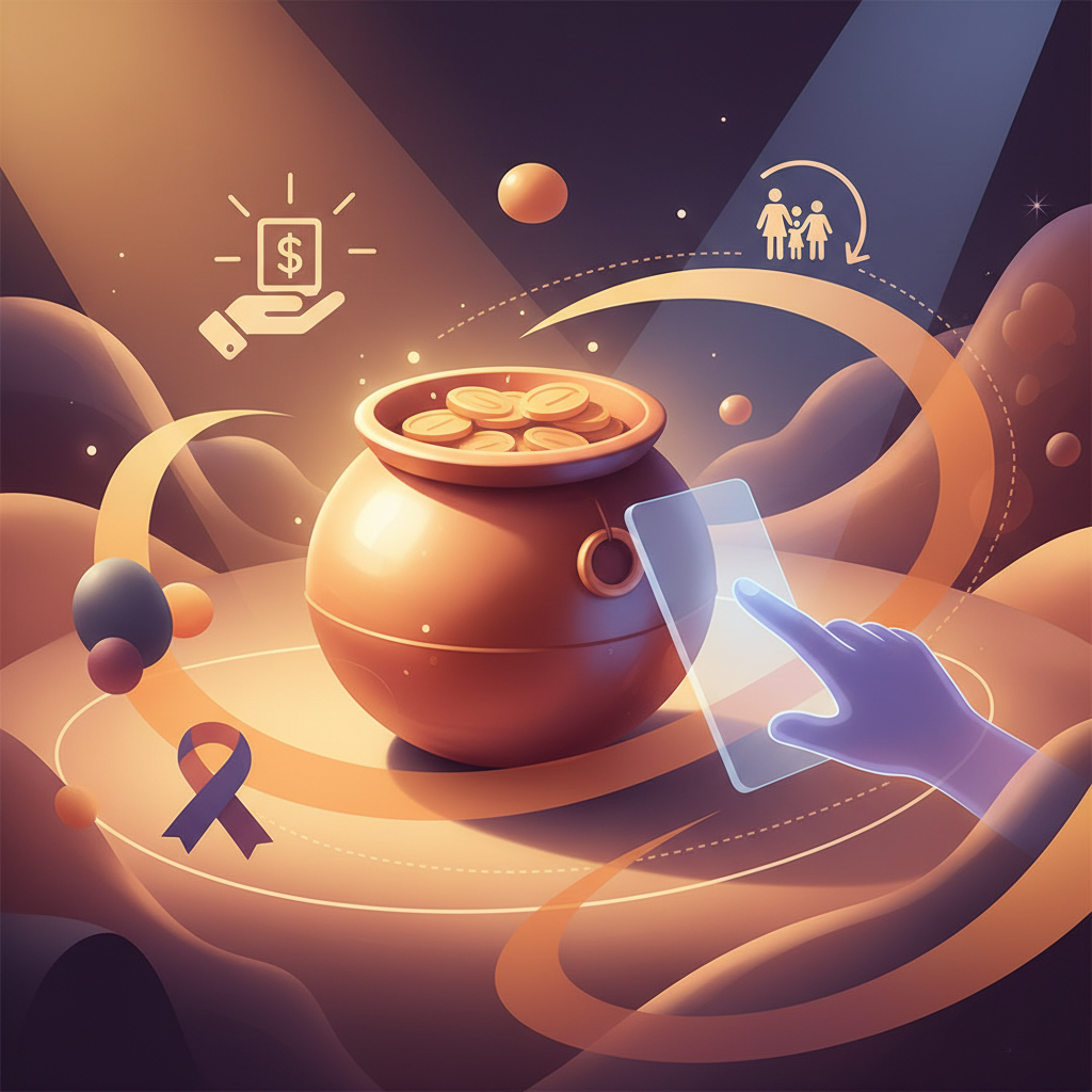 Illustration symbolising an inactive EPF account with timelines, steps, and digital access options